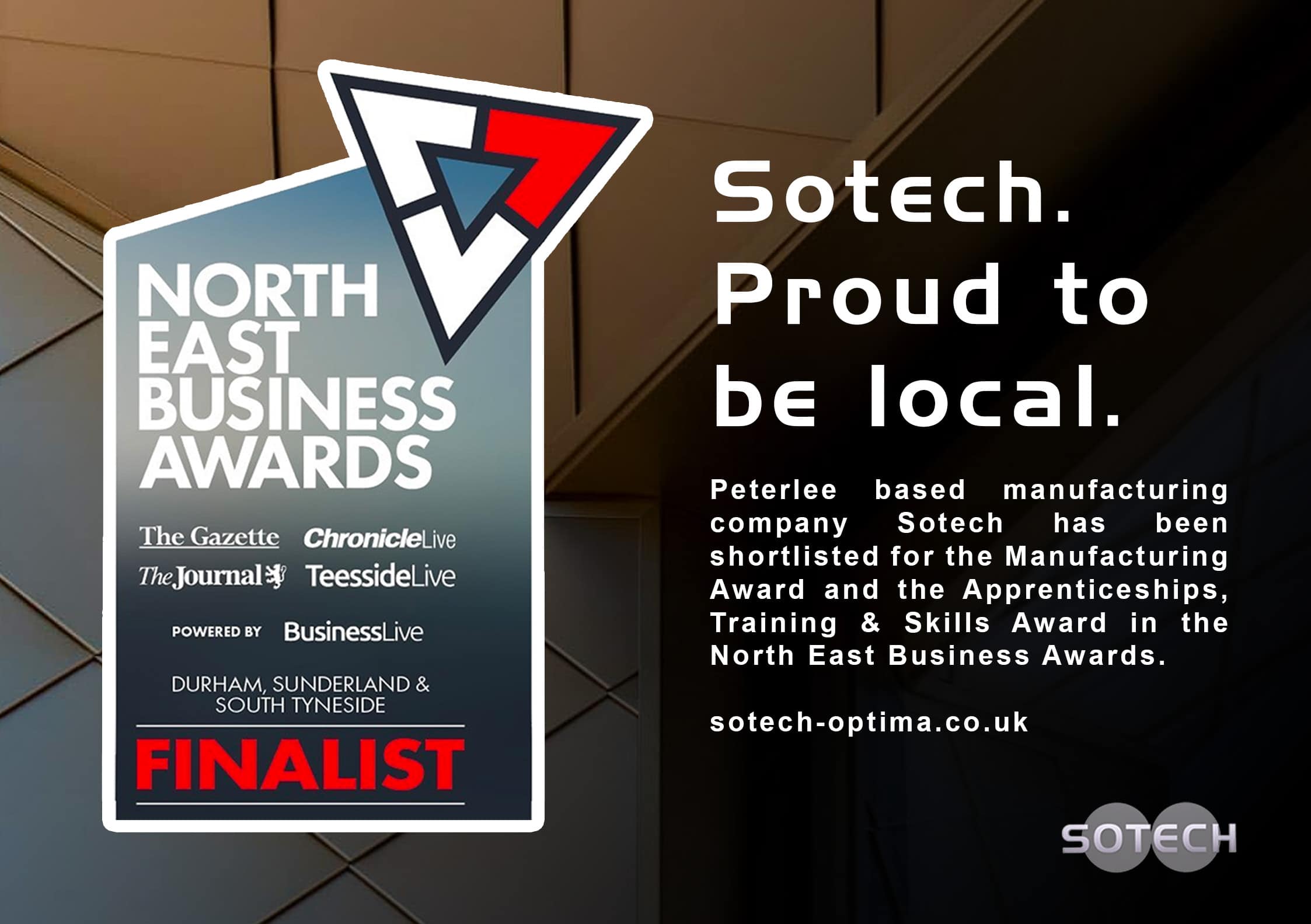 Sotech shortlisted for North East Business Awards