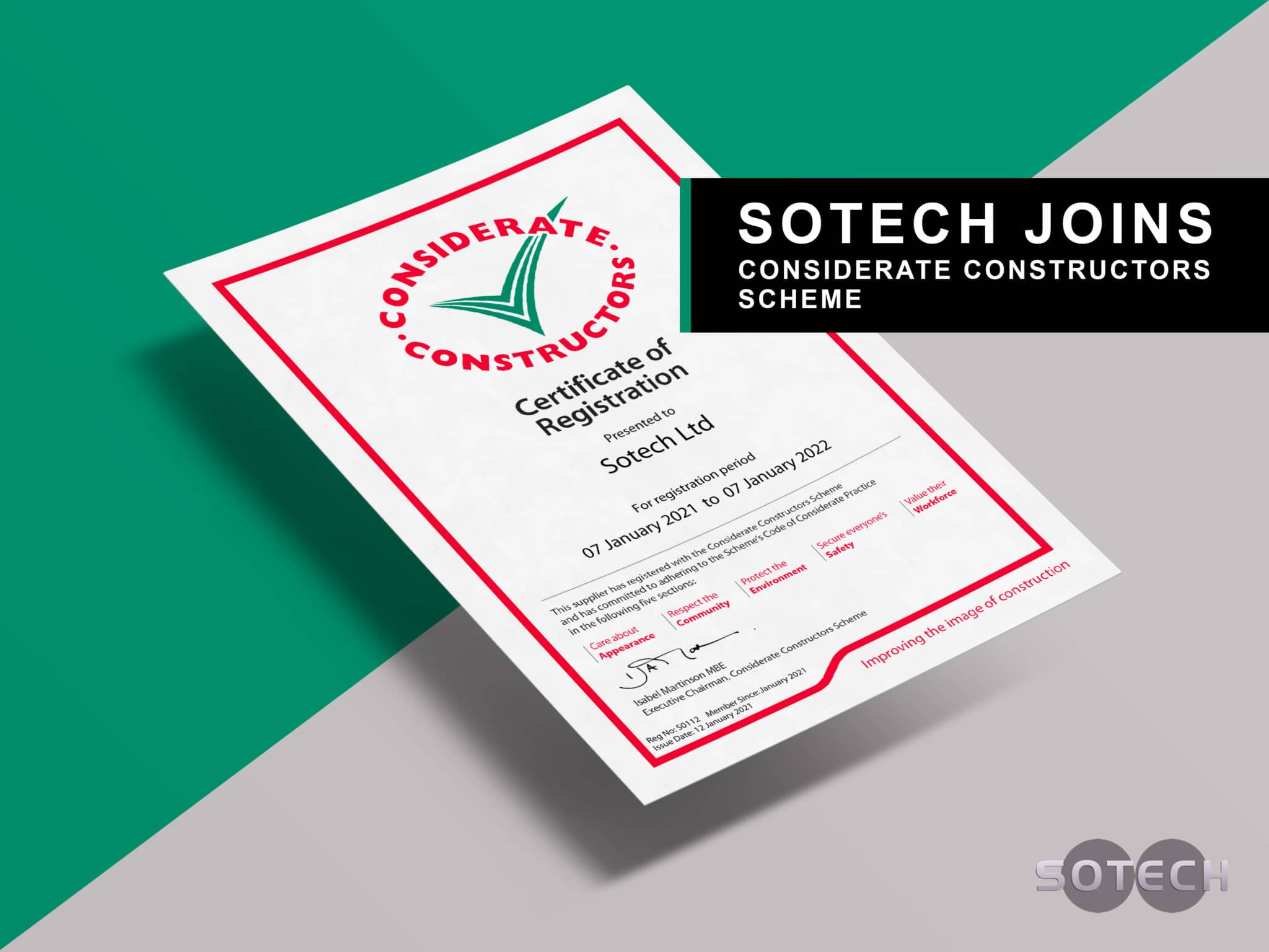 Sotech joins Considerate Constructors Scheme