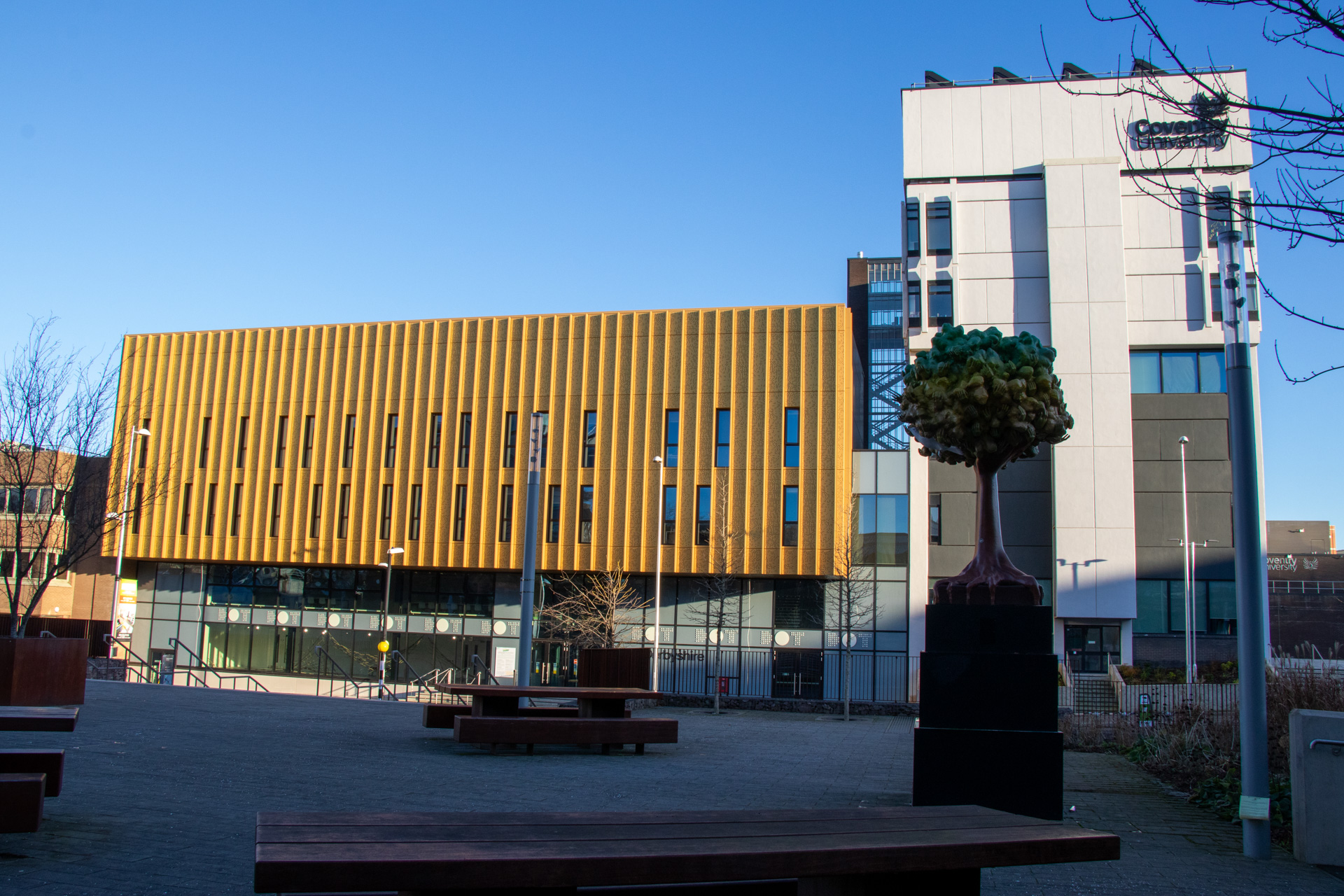 Coventry University Faculty of Arts and Humanities building Gold Perforated Rainscreen Cladding