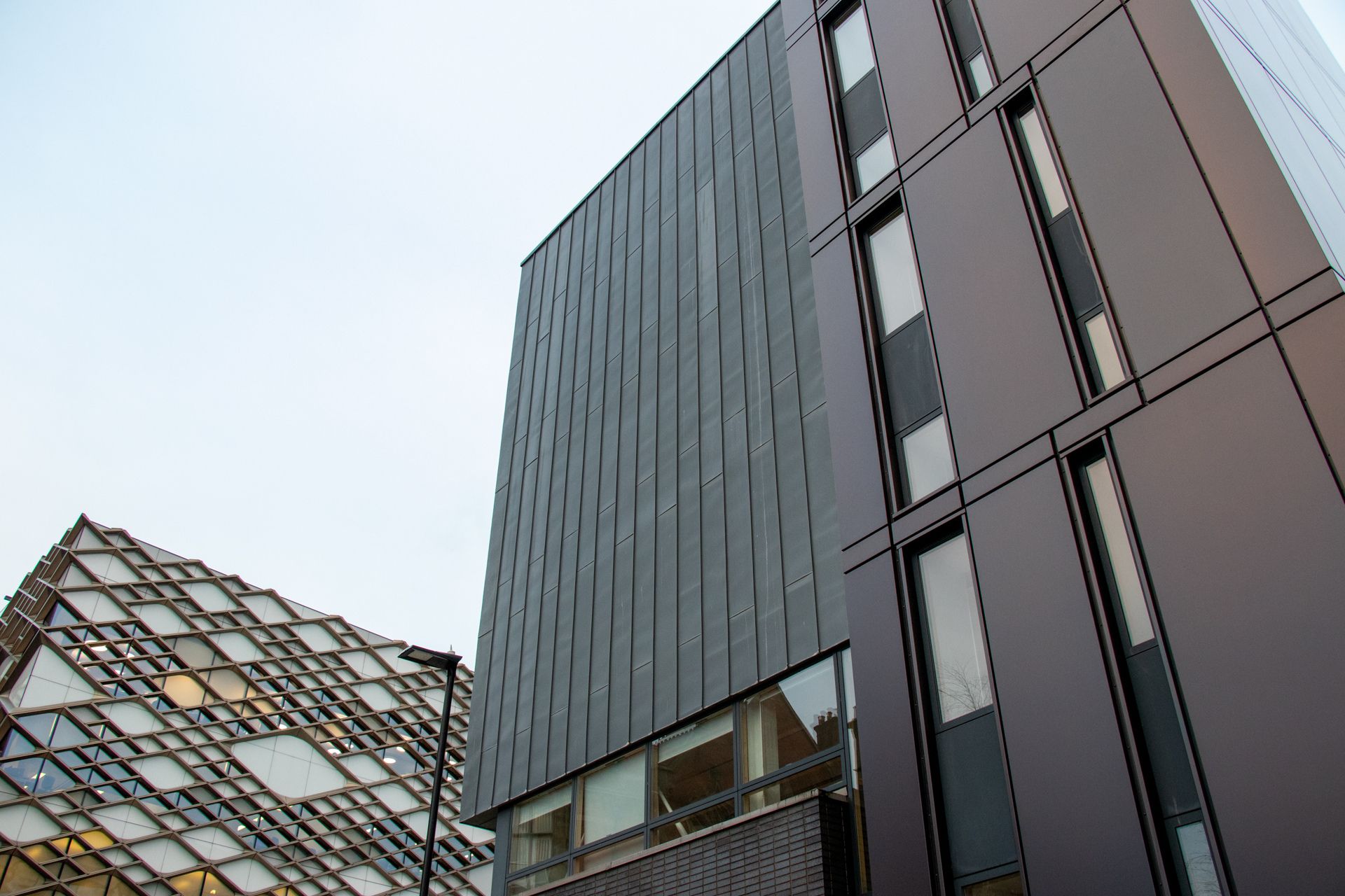 ICOSS Sheffield University Optima TFC+ in 3mm Anodised Aluminium Rainscreen Cladding